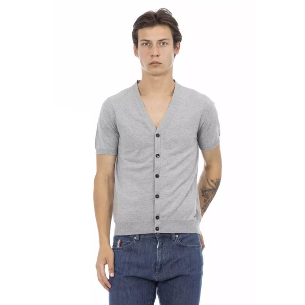 Baldinini Trend Gray Cotton Men Men's Sweater